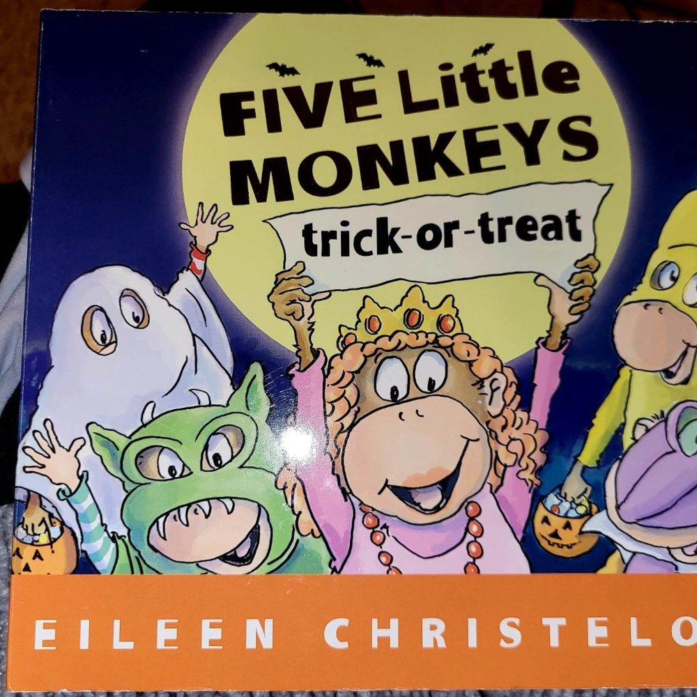 "Five Little Monkeys: Trick-or-Treat" (Children's Halloween Board Book).